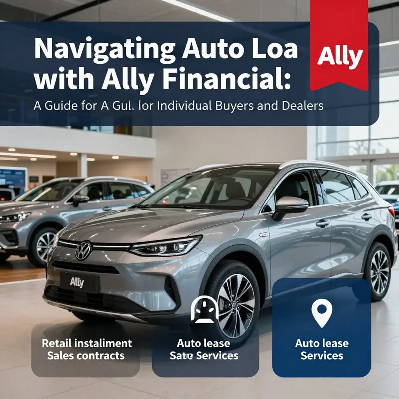 Infographic depicting Ally Financial’s auto loan services.