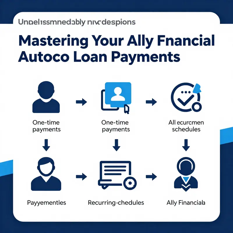 Visual guide to making payments through the Ally Financial mobile app.
