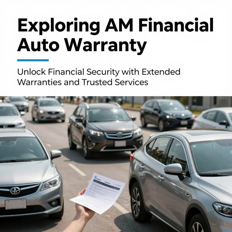 A vibrant illustration depicting a variety of cars alongside financial documents relating to auto warranties and financing.