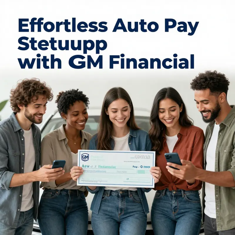 A visual guide showcasing the process of setting up auto pay on GM Financial’s app.