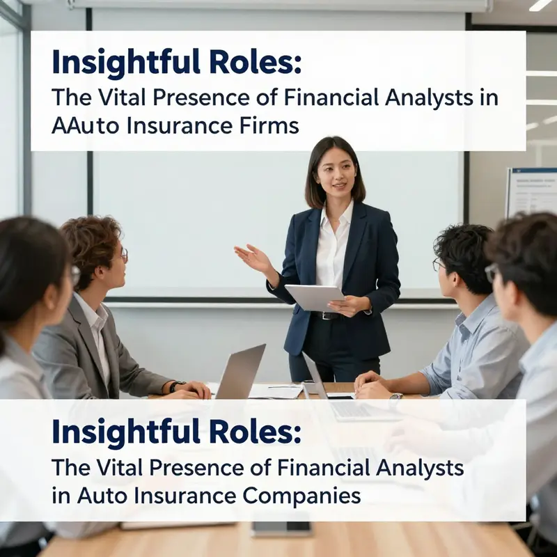 A financial analyst collaborating with colleagues in an auto insurance firm.