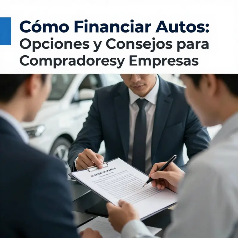 Diferentes opciones de préstamos automotrices listadas sobre una mesa de trabajo, representando la variedad de opciones de financiamiento.