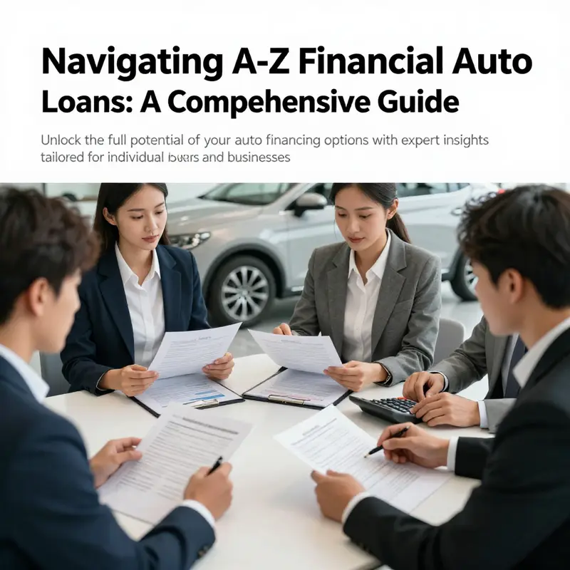 Image showing individual car buyers and business owners discussing and exploring A-Z Financial Auto Loans with financial documents.