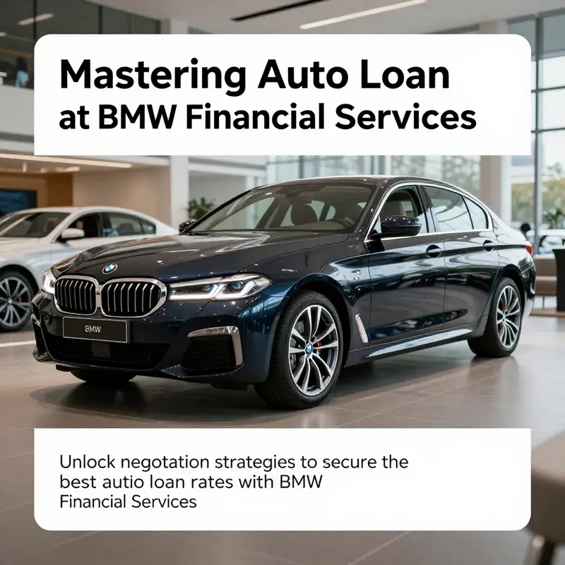 BMW car in a dealership showcasing the focus on financing negotiations.