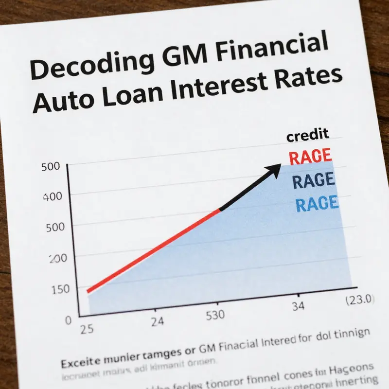 Infographic illustrating various factors influencing GM Financial auto loan interest rates.