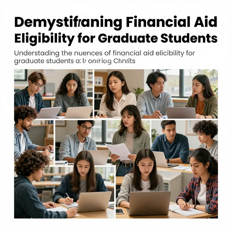 A collage showcasing graduate students in various educational settings related to financial aid.