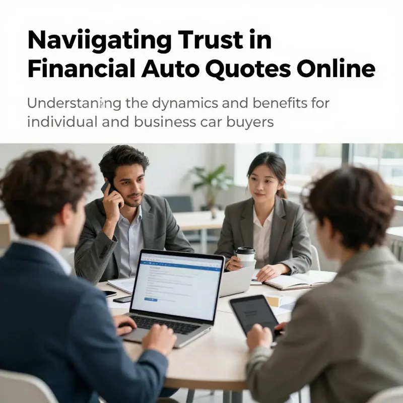 An image illustrating individuals and businesses engaging with online auto insurance quoting platforms.