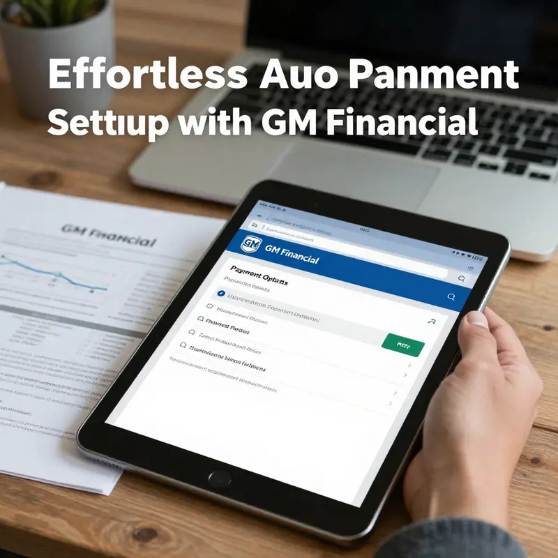 A visual guide showcasing the process of setting up auto pay on GM Financial’s app.