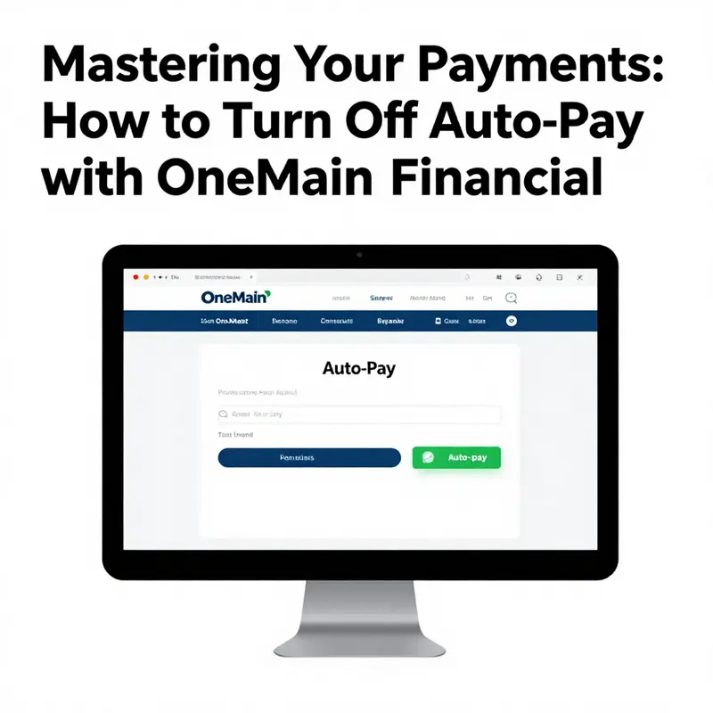 An illustrative guide showing how to navigate the OneMain Financial auto-pay settings.