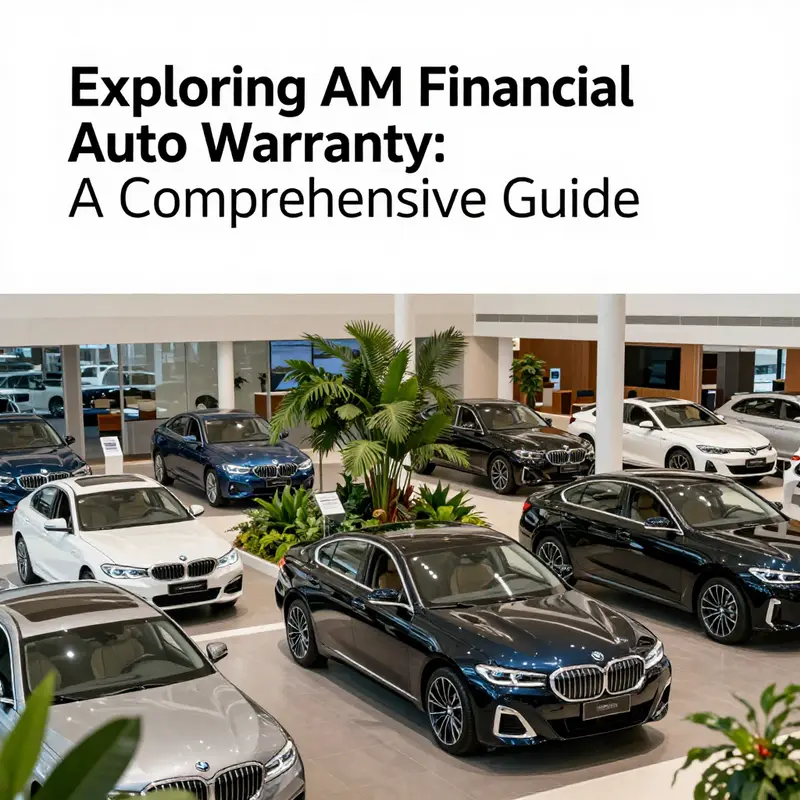 A modern dealership environment illustrating the connection between AM Financial Auto Warranty and BMW Financial Services.