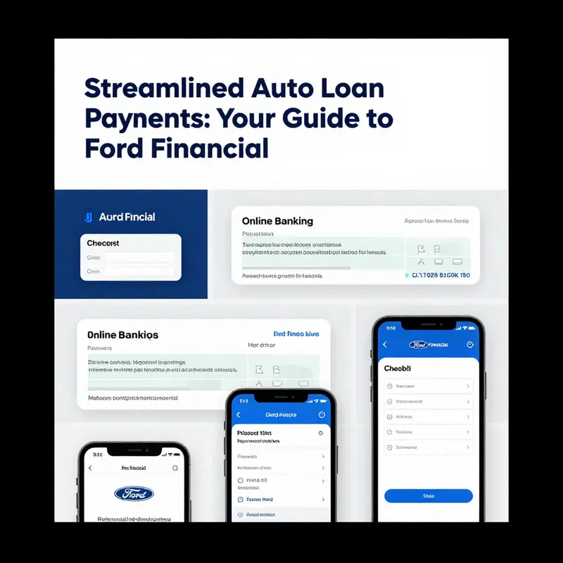 A visual guide to the essential steps for making auto loan payments to Ford Financial.