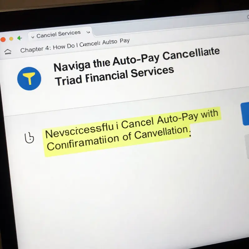Essential tools for beginning the auto-pay cancellation process with Triad Financial Services.