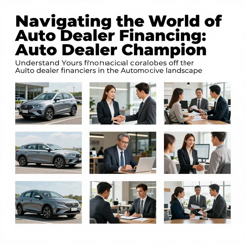 A comprehensive illustration depicting the roles of auto dealer financiers and their impact on the automotive sales process.