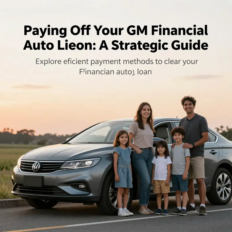 A family joyfully posing with a car, representing the accomplishment of paying off a GM Financial auto lien.