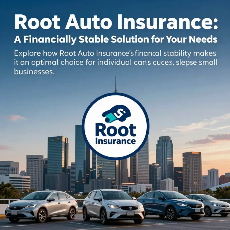 An artistic depiction showing Root Auto Insurance's logo among various financial symbols, reflecting industry leadership.