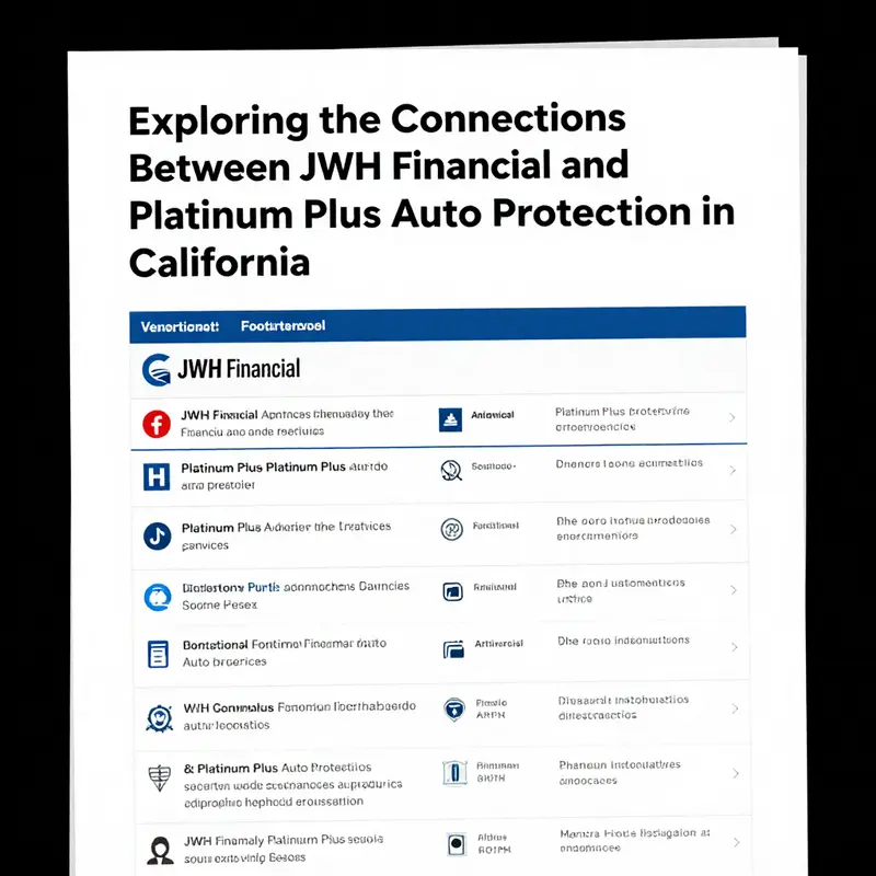 Headquarters of JWH Financial and Platinum Plus Auto Protection situated in California’s vibrant automotive sector.