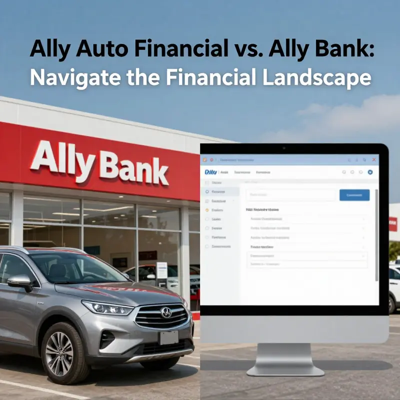 A visual representation contrasting the roles of Ally Auto Financial and Ally Bank in the financial ecosystem.