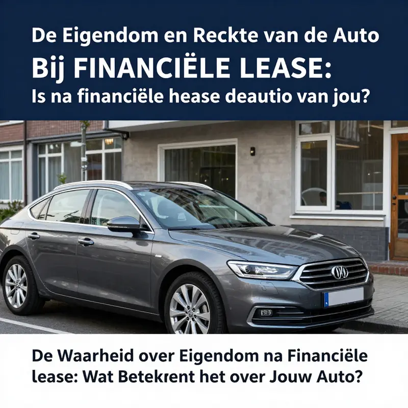Een visuele weergave van de eigendomsrechten bij financiële lease met de centrale vraag over wie de eigenaar is.