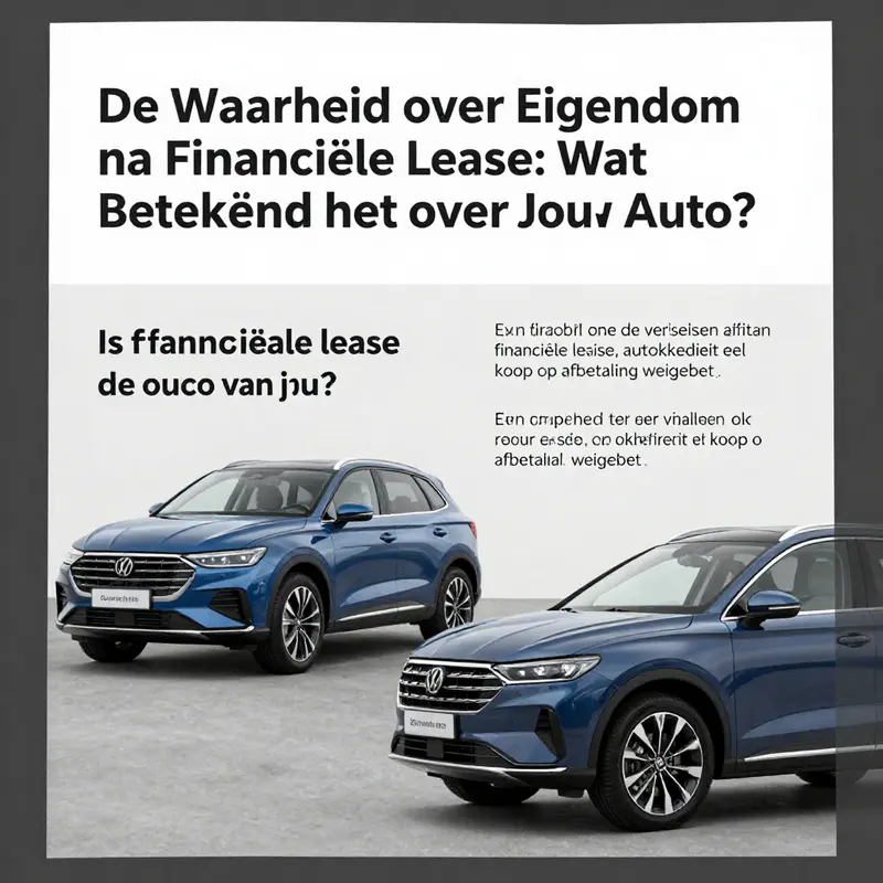 Een visuele weergave van de eigendomsrechten bij financiële lease met de centrale vraag over wie de eigenaar is.