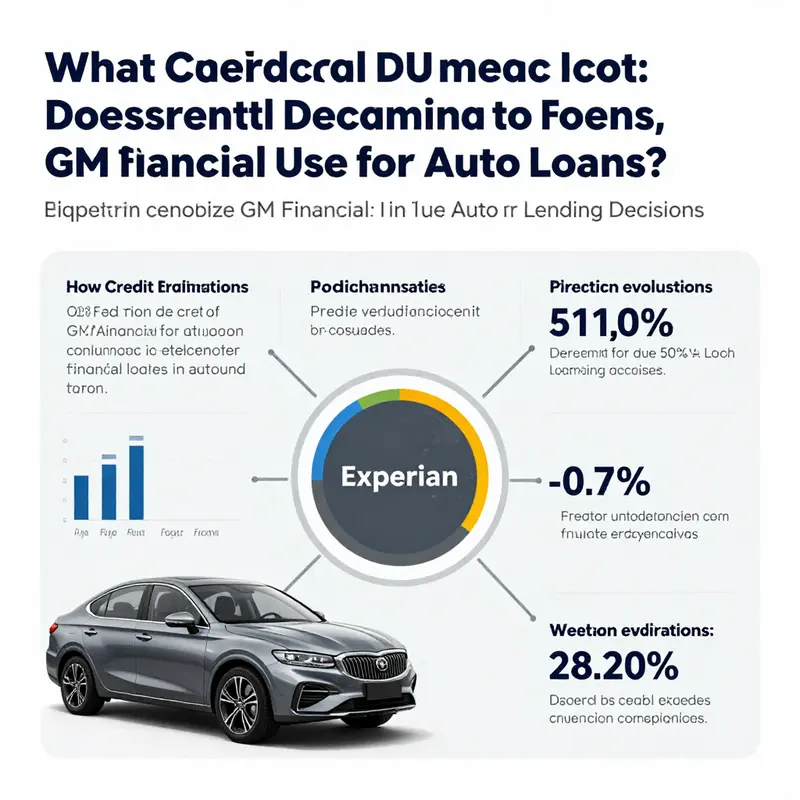 Infographic on GM Financial’s use of Experian for auto loan credit evaluations.