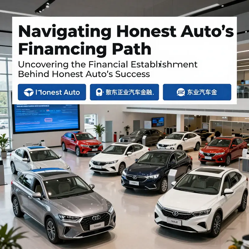 Modern vehicles displayed in an Honest Auto dealership, highlighting financial support from Huachen East Asia Auto Finance.