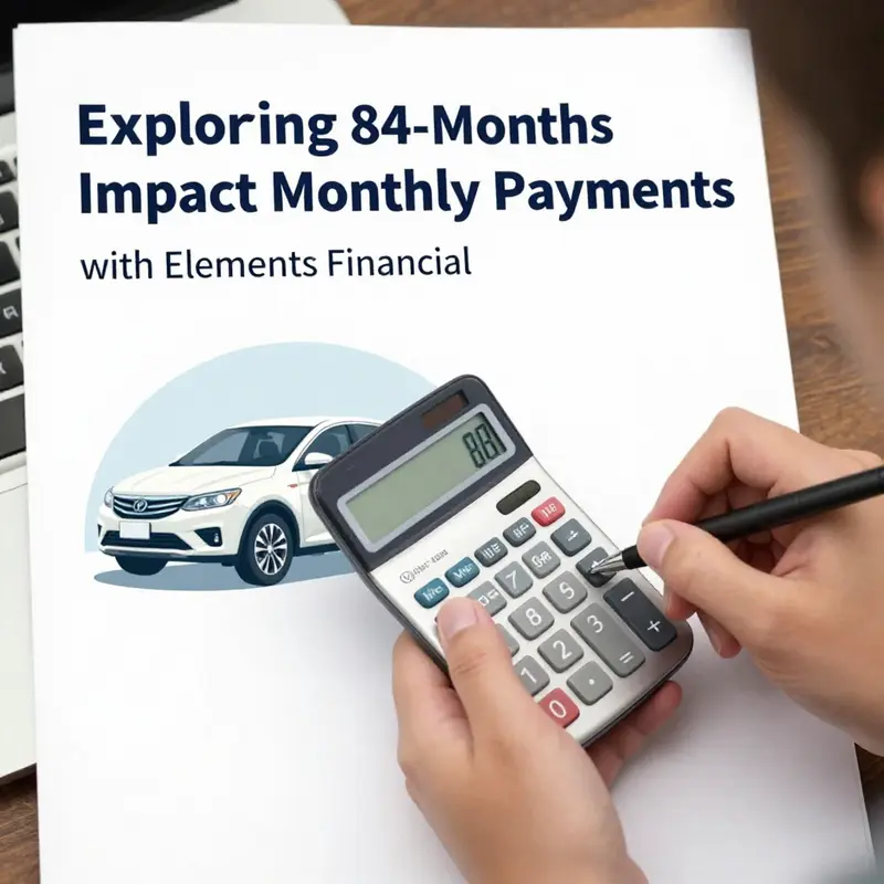 An overview of the auto loan offerings from Elements Financial highlighting the 84-month option.