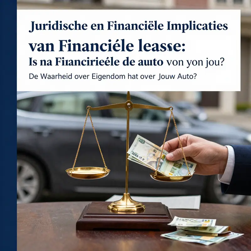 Een visuele weergave van de eigendomsrechten bij financiële lease met de centrale vraag over wie de eigenaar is.