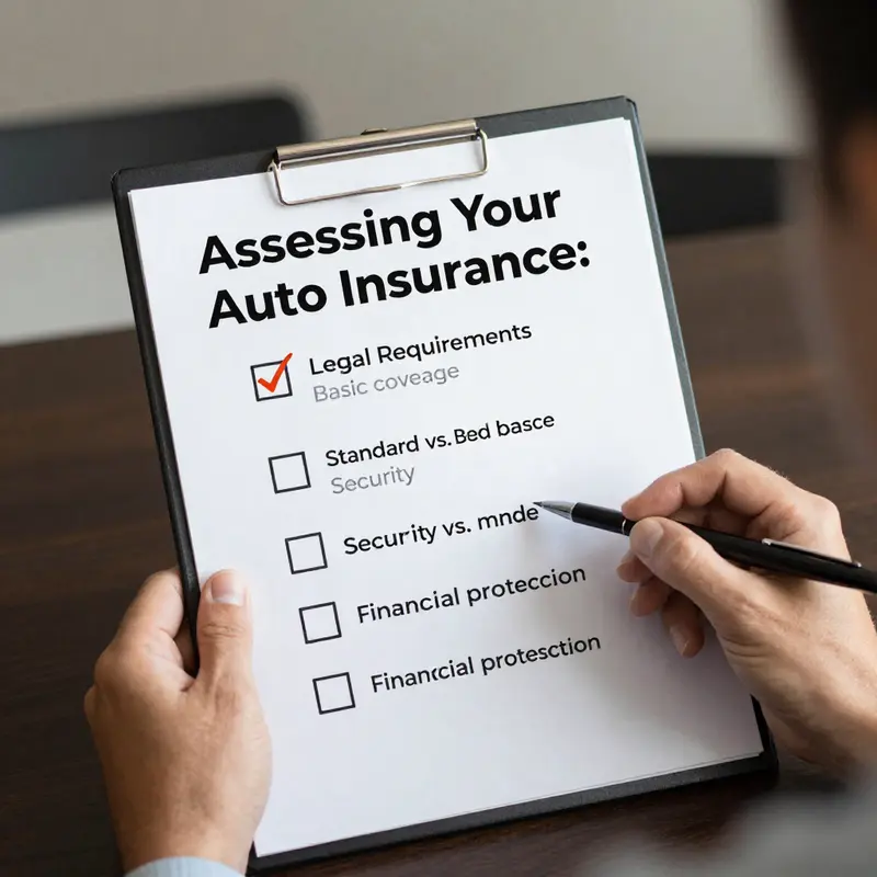 Visualizing the differences between standard and basic auto insurance coverage.