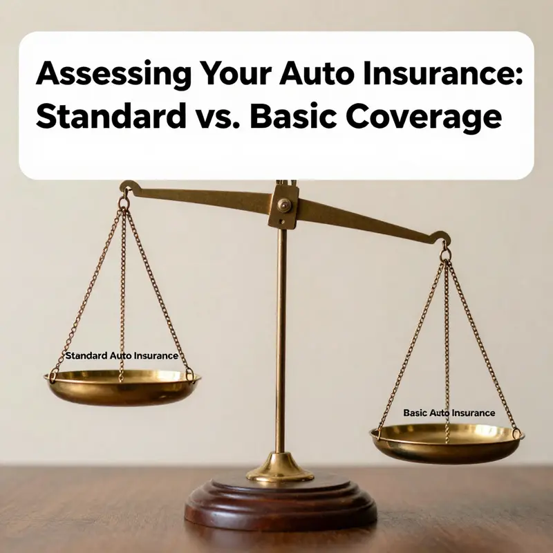 Visualizing the differences between standard and basic auto insurance coverage.