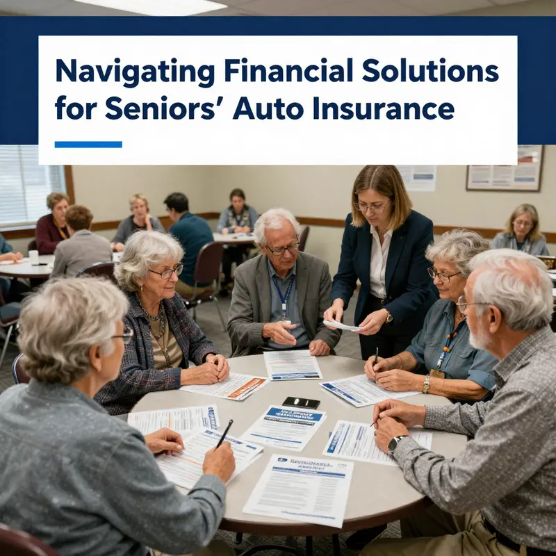 Seniors engaging with state representatives about available auto insurance assistance programs.