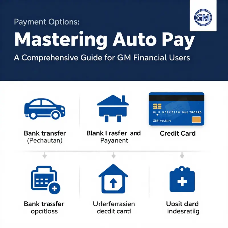 Navigating the GM Financial dashboard for auto pay setup.