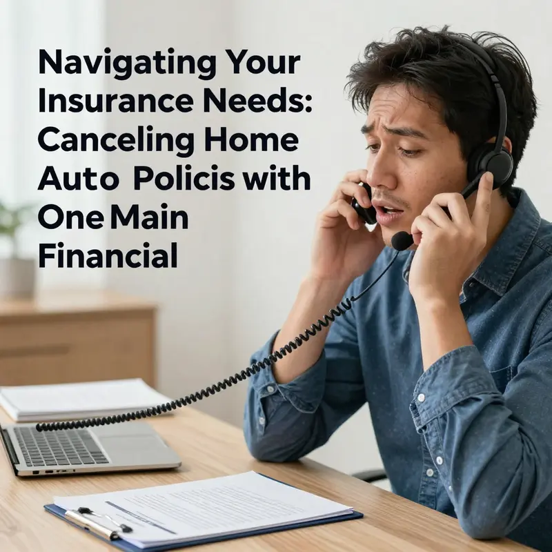 A consumer actively engaged in the cancellation process of their insurance through OneMain Financial.