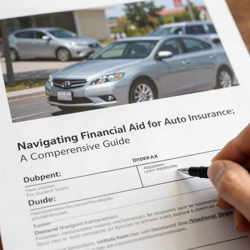 A student explores financial aid policies related to auto insurance coverage.
