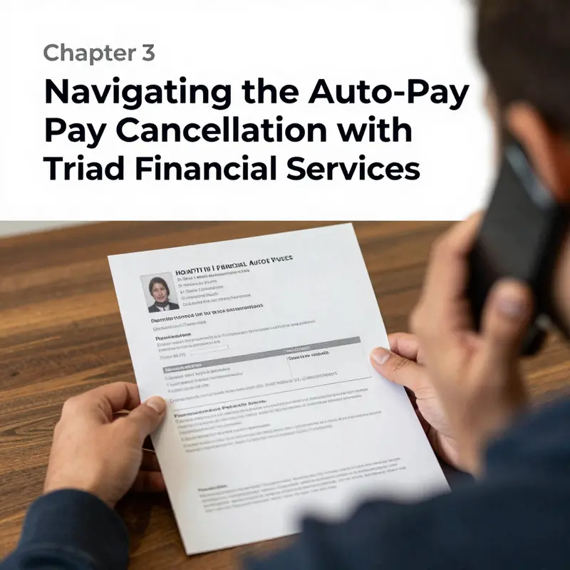 Essential tools for beginning the auto-pay cancellation process with Triad Financial Services.