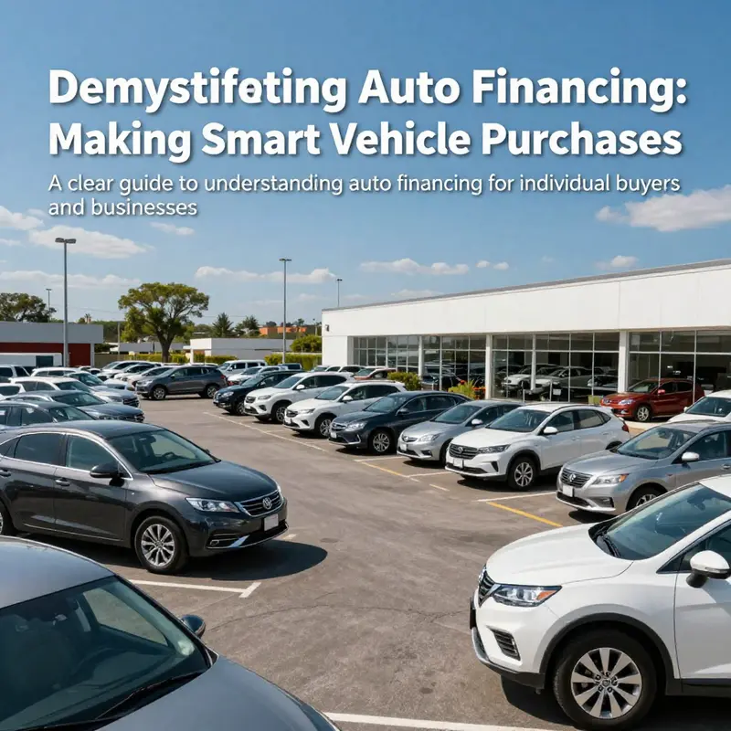 A vibrant car dealership lot showcasing various vehicles, reflecting the choices available in auto financing.