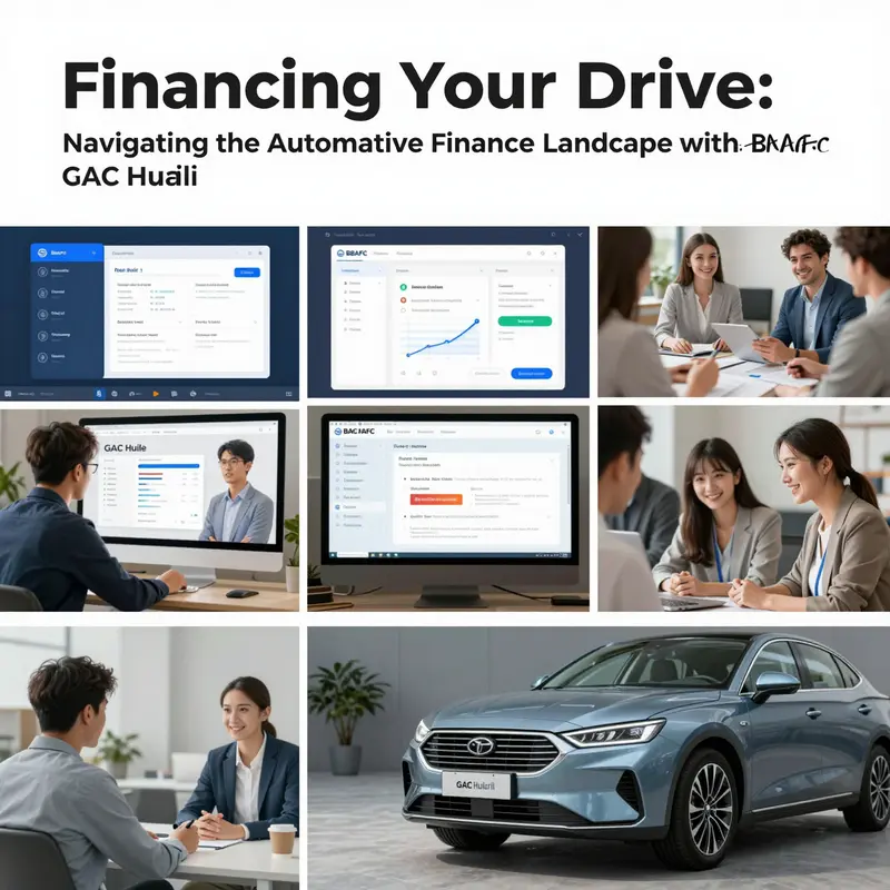 A comprehensive view highlighting various aspects of automotive financing from BBAFC and GAC Huili.