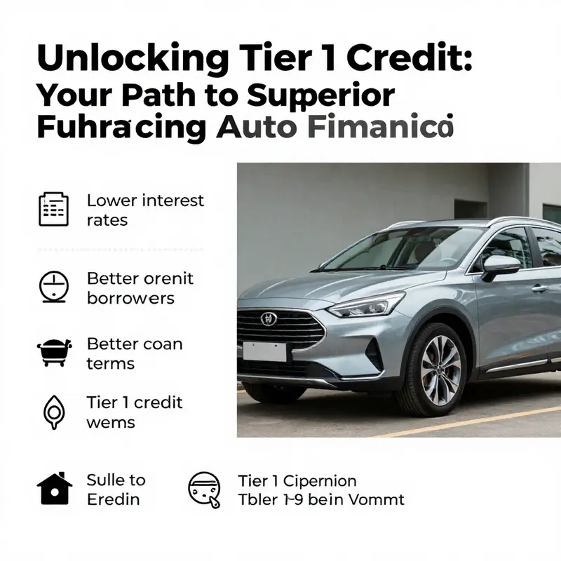 An infographic illustrating the components of Tier 1 credit in auto financing.