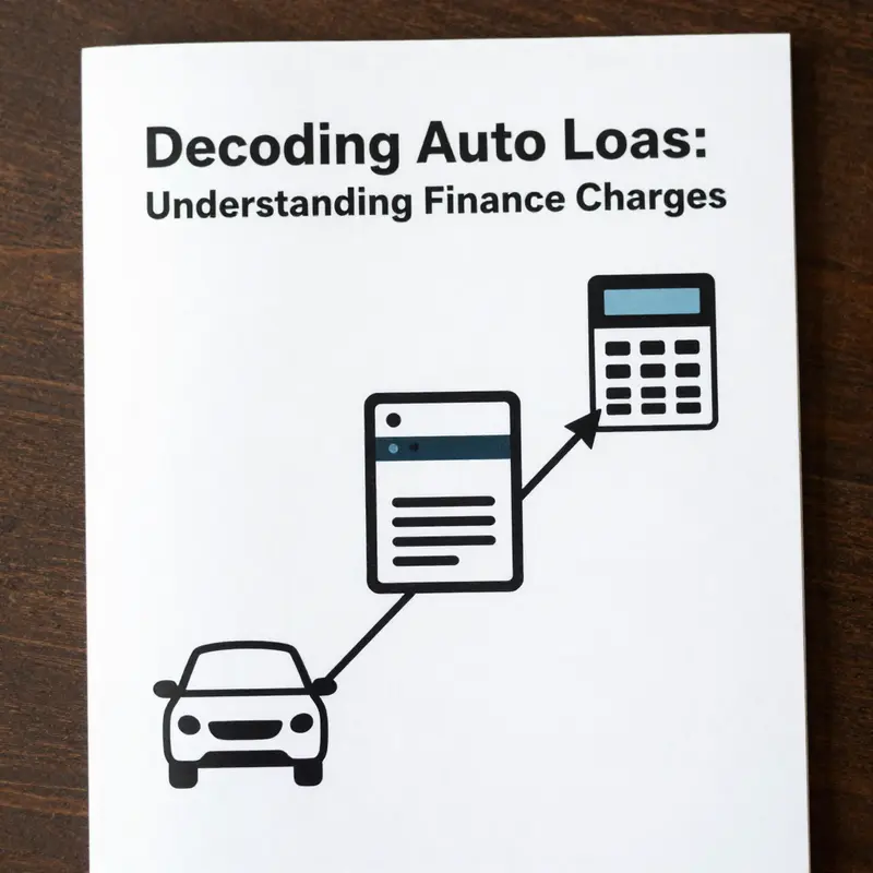 An infographic illustrating the key components of finance charges on auto loans.
