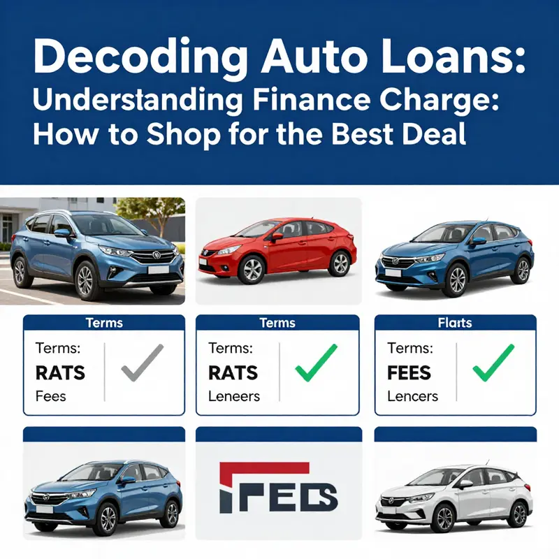An infographic illustrating the key components of finance charges on auto loans.