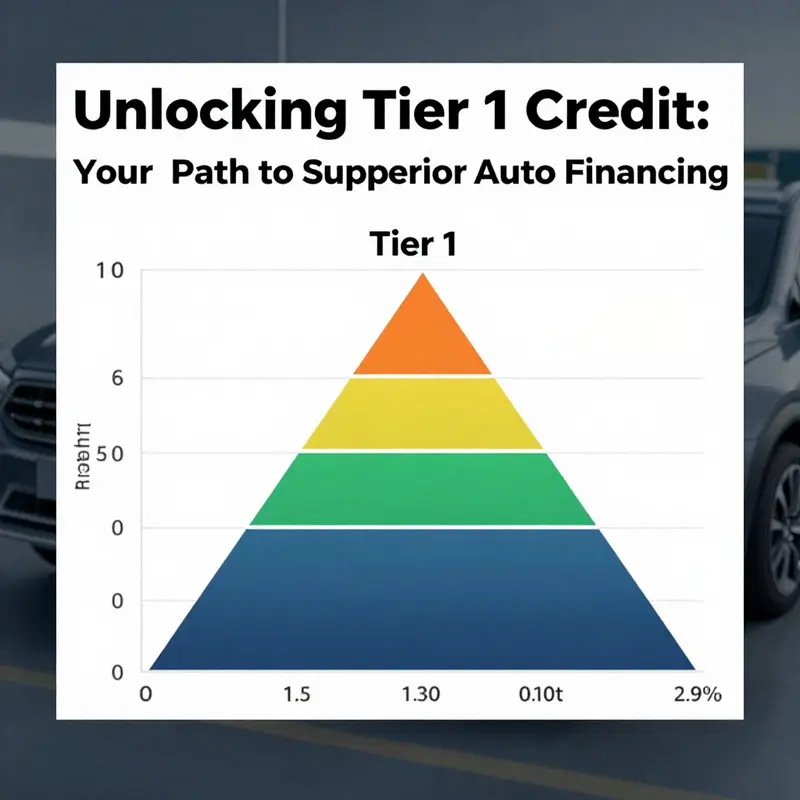 An infographic illustrating the components of Tier 1 credit in auto financing.