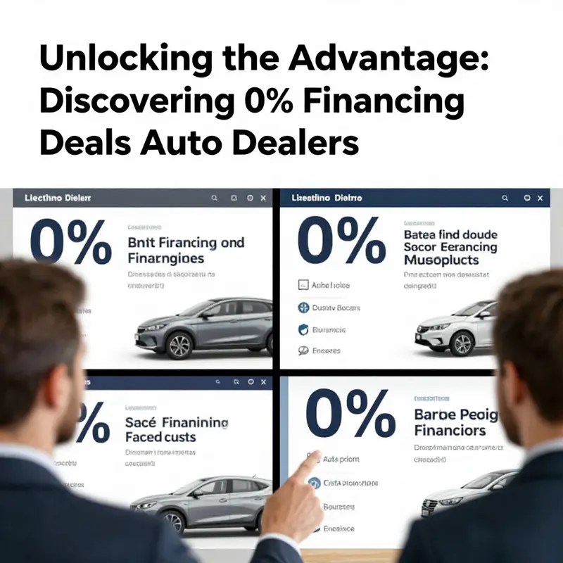 A variety of new vehicles available for 0% financing at a dealership.