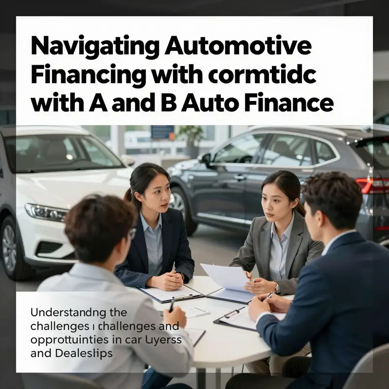 Cover depicting collaborative discussions around automotive financing with various vehicles.