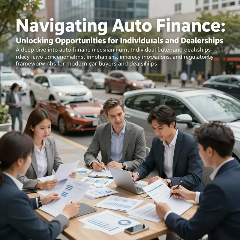 A lively cover image showcasing individuals and business owners engaging with auto finance solutions.