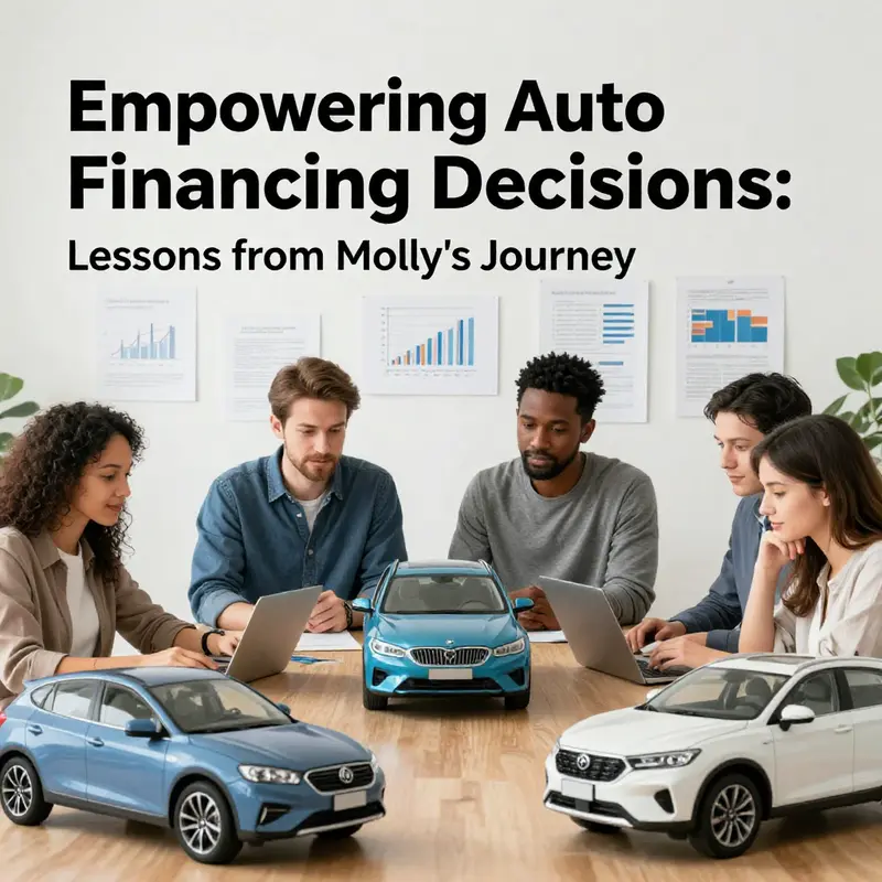 People discussing vehicle options in a financial context, highlighting important lessons learned in auto financing.