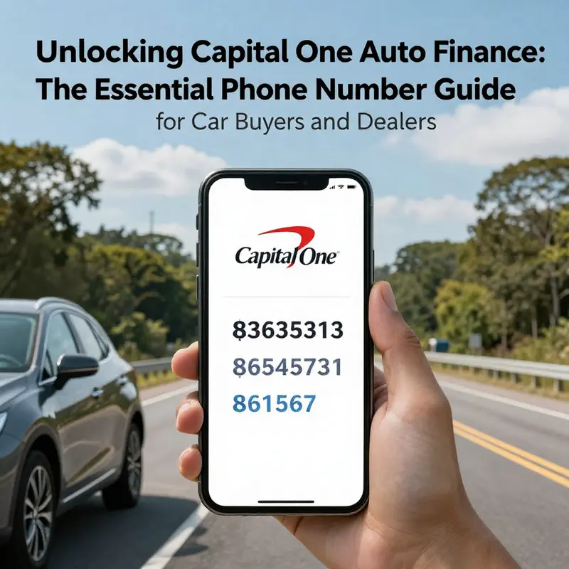 A serene roadside scene featuring a car and smartphone, symbolizing accessibility to Capital One Auto Finance.