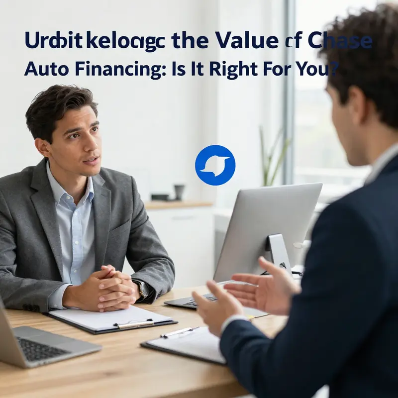An individual explores competitive auto financing options from Chase, surrounded by resources.