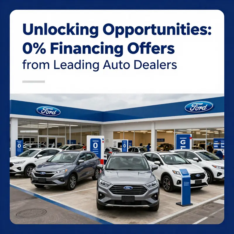 Ford dealers showcase enticing 0% financing promotions on their latest vehicle models.