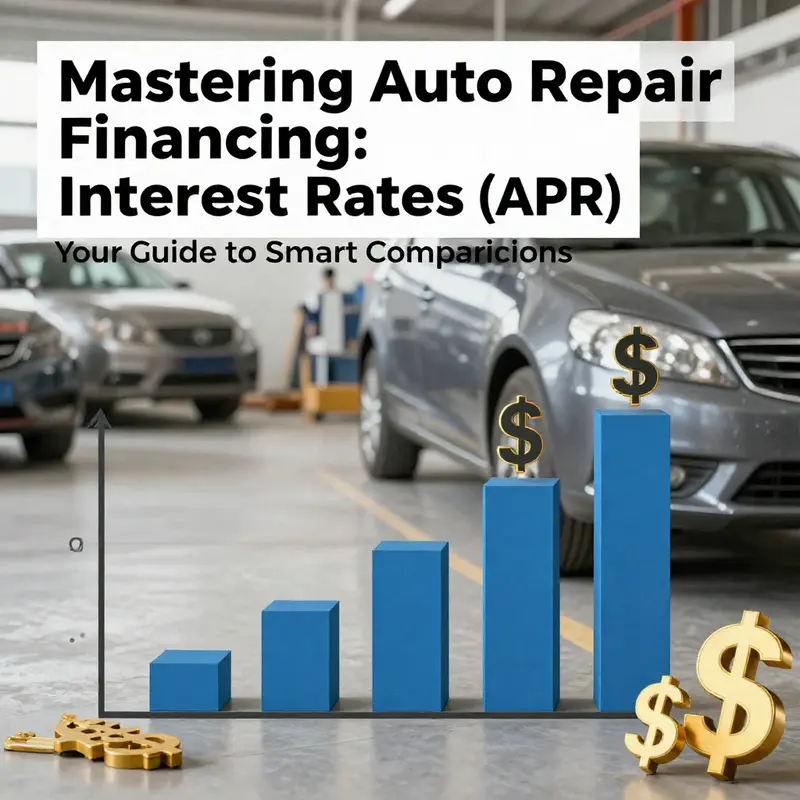 Visual comparison of interest rates (APR) across different auto repair financing options.