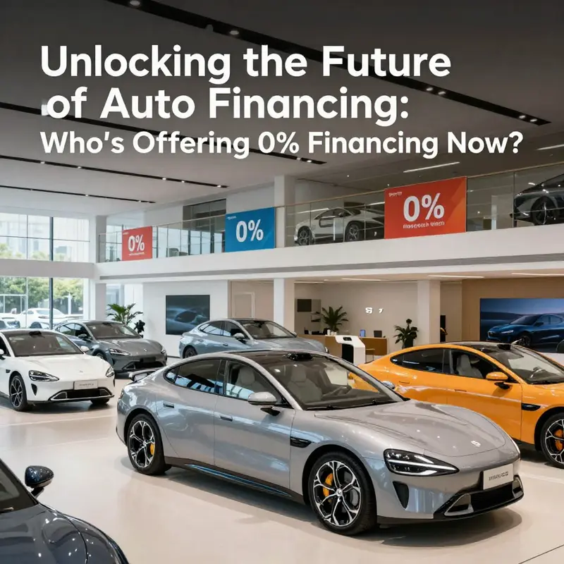 Showroom highlighting mainstream automotive brands offering enticing ‘0 auto financing’ promotions.