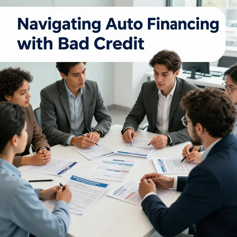 Individuals collaborating with specialized auto lenders to explore financing options.
